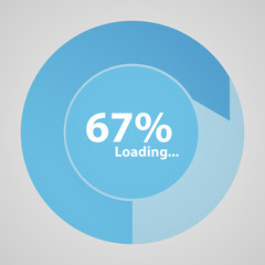 Circular transparent diagram. Blue boot circle. Vector diagram.