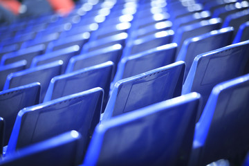 Naklejka premium Blue seats in a spanish stadium