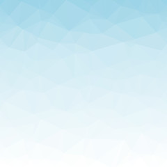 Abstract Light Blue Polygonal Triangle Winter Background. Vector Polygon which consist of triangles. Geometric background in winter style with gradient.