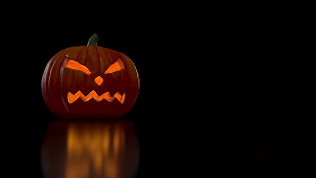 Halloween pumpkin postcard, looped with alpha channels