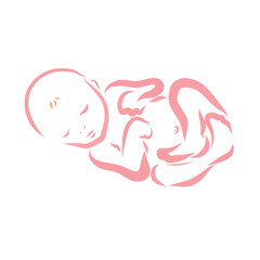 Sleeping newborn, sweet and quiet