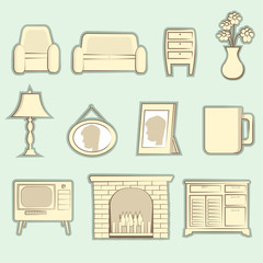 Vintage packages Icons Interior