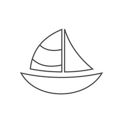 Line Icon Of Sailboat.