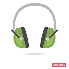 Protective headphones color flat icon for web and mobile design