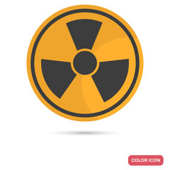 Sign of toxic waste color flat icon for web and mobile design