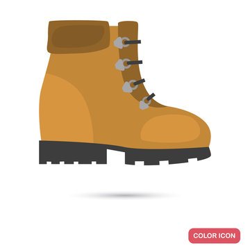 Construction protective boot color flat icon for web and mobile design