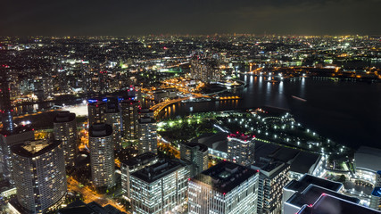 Yokohama night light cityscape 2