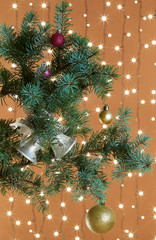 Christmas tree on a background of garlands.