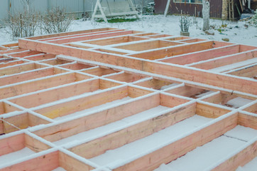 Assembly and installation of walls in frame house