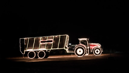 Christmas Tractor in the night  © Maximilian