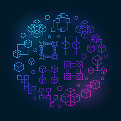 Fototapeta na wymiar Block chain colored symbol. Vector blockchain illustration