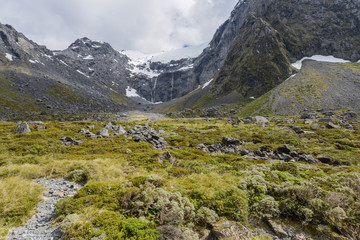 Fototapeta na wymiar Snowy mountains in New Zealand