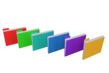 Colored Folders for documents. 3d illustration