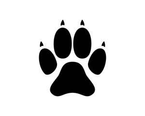 Fototapeta premium Simple Black Dog Footprints Symbol Vector