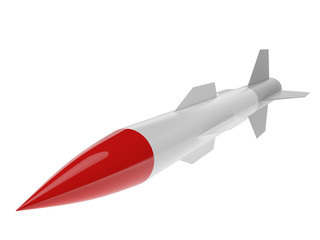 Cruise missile isolated on white background. 3d illustration