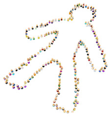 Cartoon Crowd, Figure Contour