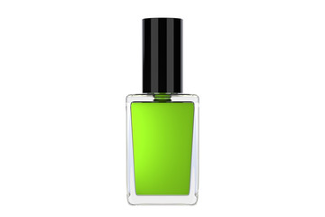 green nail polish bottle on white background. 3d illustration