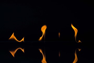 Flames isolated on black