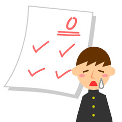 学生　テスト　0点　男子　泣く