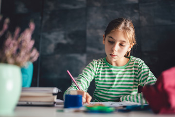 Girl doing homework