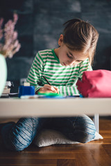 Girl doing homework