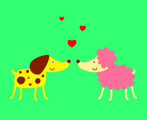cute puppy couple valentine greeting