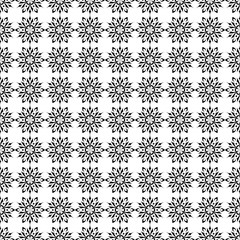 Fototapeta premium Black floral seamless design on white background