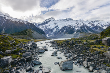 Streams from Mt Cook in New Zealand