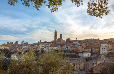 View of medieval town Montalcino, Tuscany