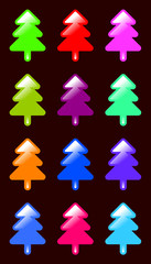 cute christmas tree icon vector
