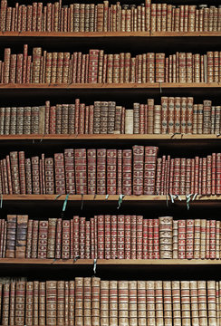 ancient books in library.