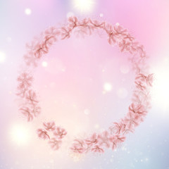 Sakura flying downwind petals on wind. EPS 10 vector