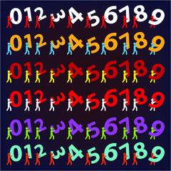 number man drawing colors