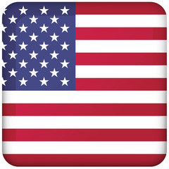 Naklejka premium Icon representing square button of the USA flag. Ideal for catalogs of institutional materials and geography