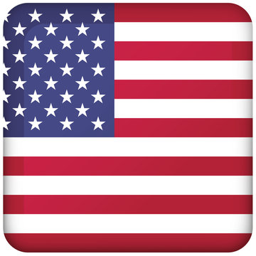 Icon representing square button of the USA flag. Ideal for catalogs of institutional materials and geography