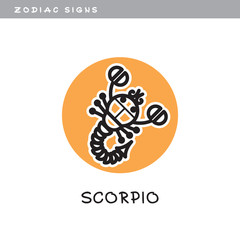 Fototapeta premium Scorpion, Scorpio - vector icon. Logo, zodiac sign, symbol of astrological calendar.