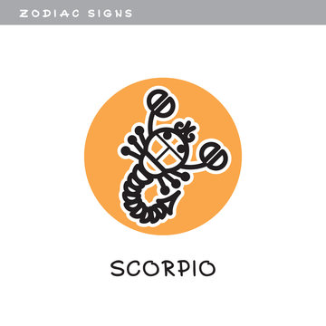 Scorpion, Scorpio - vector icon. Logo, zodiac sign, symbol of astrological calendar.