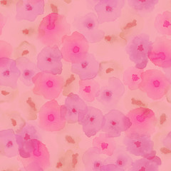 Delicate floral pattern. Red silky watercolor seamless pattern. Interesting watercolor abstract background 69. Hand Painted Art Print. Flowers Repeating Pattern.