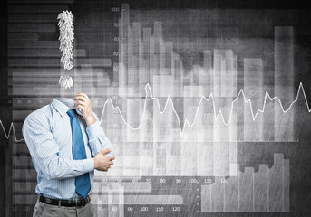 Pensive headless businessman