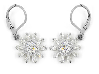 Jewelry earrings - cubic Zirconia - Stainless steel and crystals