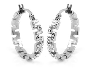 Jewelry earrings - cubic Zirconia - Stainless steel and crystals