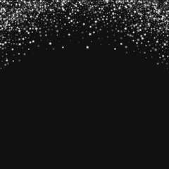 Amazing falling stars. Abstract top border with amazing falling stars on black background. Pleasant Vector illustration.