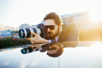 Private detective investigating secret case.