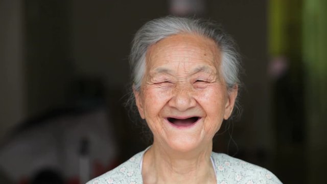 happy senior woman laugh