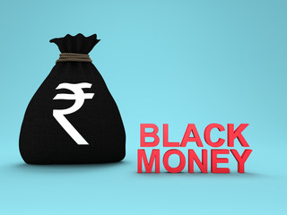 Black Money Concept - 3D Rendered Image