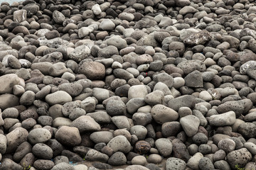 beach of volcanic rocks