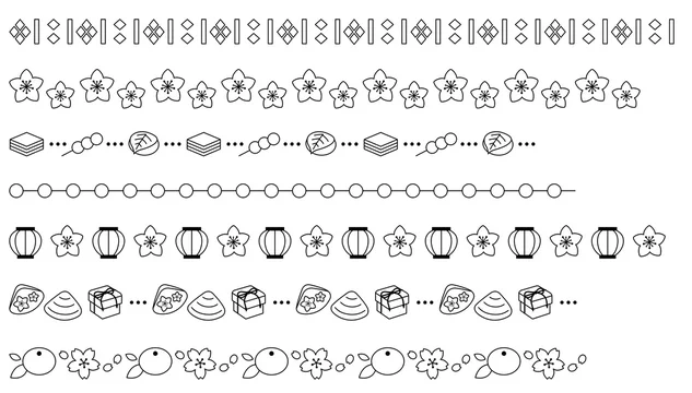 ひな祭りの飾り線 白黒 Stock イラスト Adobe Stock