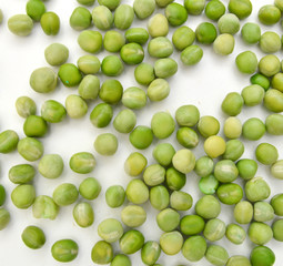 fresh peas isolated on white background