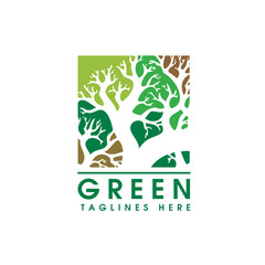 vector autumn tree silhouette, vector silhouette of tree branches isolated on the white background,autumn nature tree logo