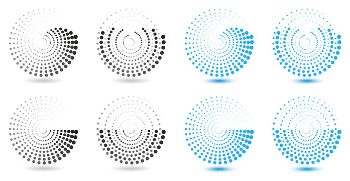 Dot Pattern Or Icons Grey And Blue Color